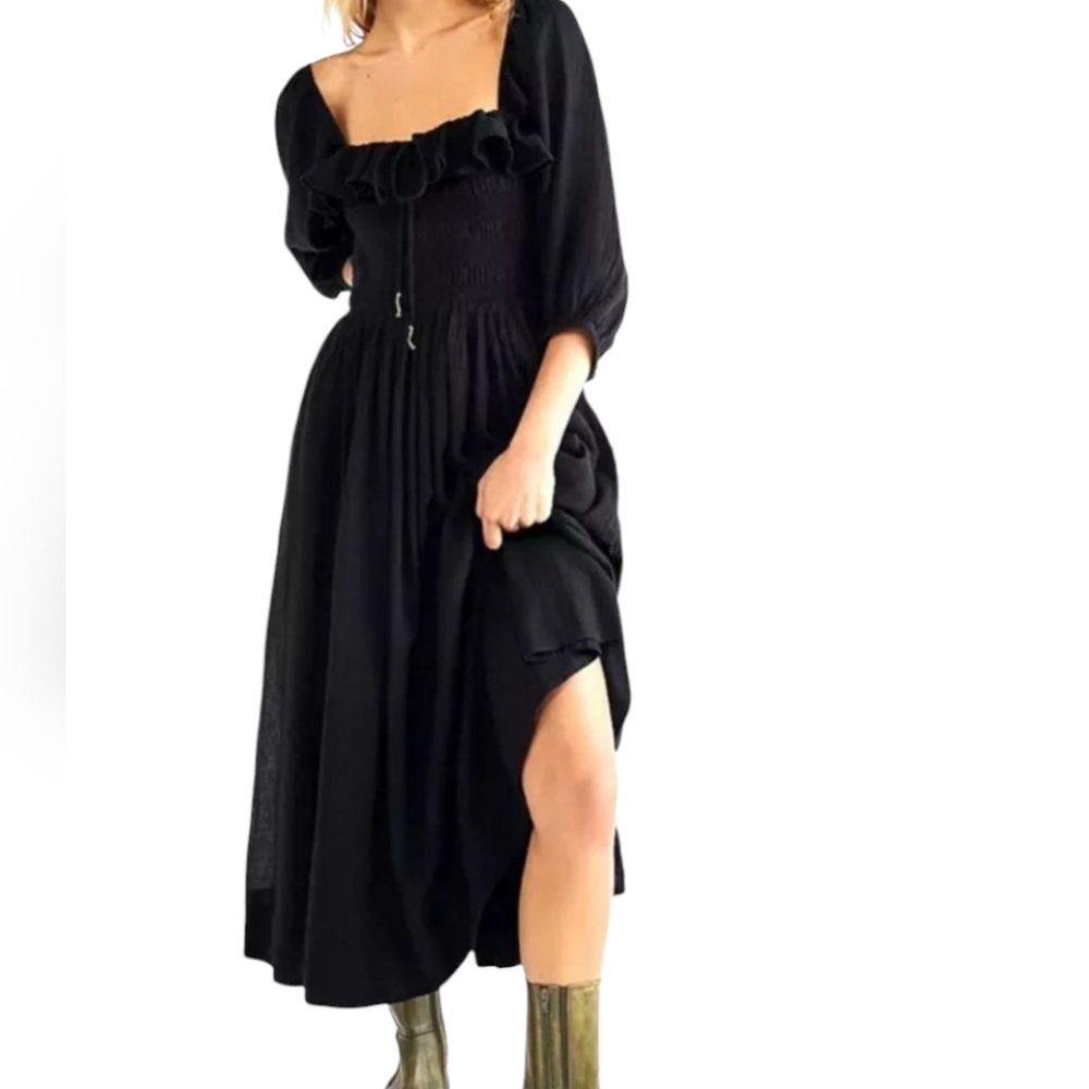 Free People Black Midi Dress